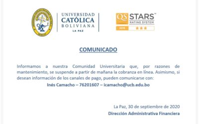 Comunicado – Suspensión temporal de cobranza en línea