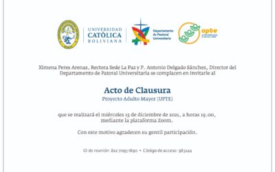 La Cato te invita al acto de Clausura PROYECTO ADULTO MAYOR (UPTE)