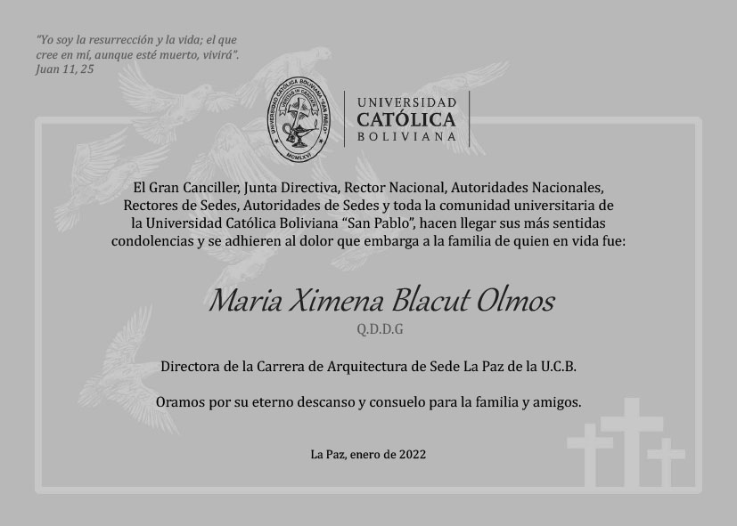 Obituario Maria Ximena Blacut Olmos