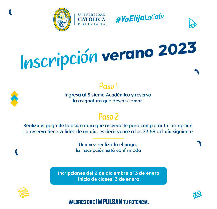Reservas e inscripción para el curso de verano 2023