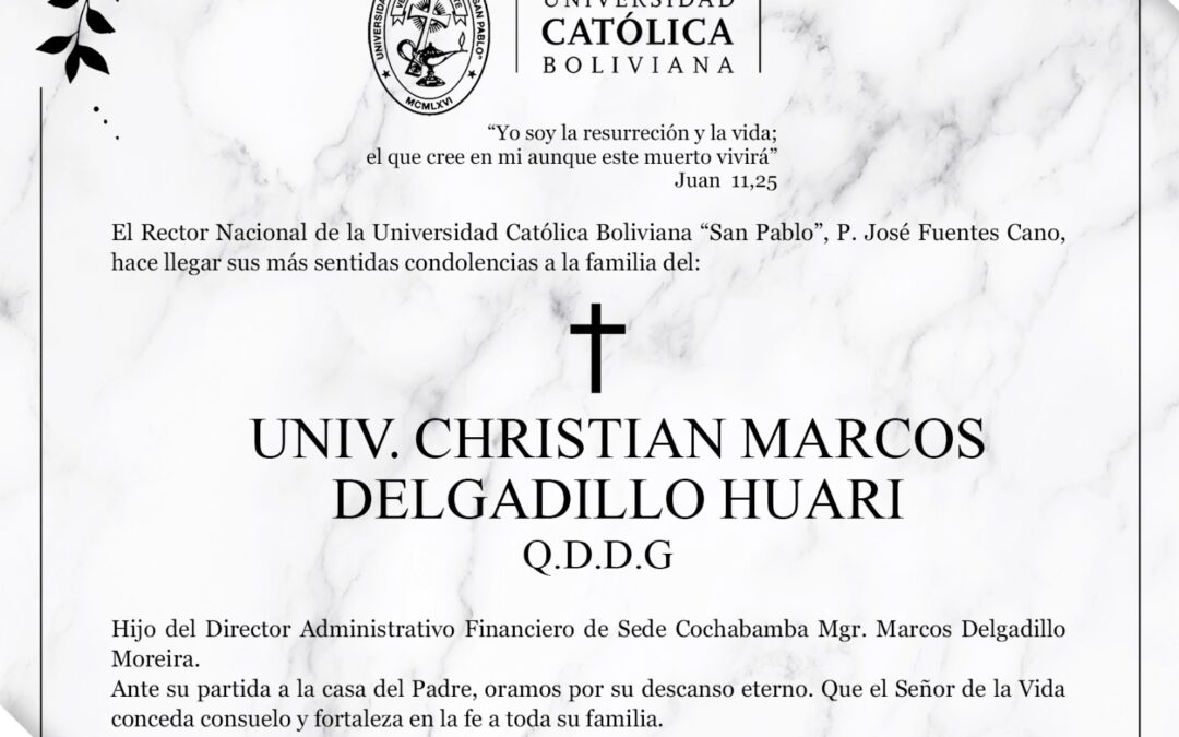 Obituario – Universitario Christian Marcos Delgadillo Huari