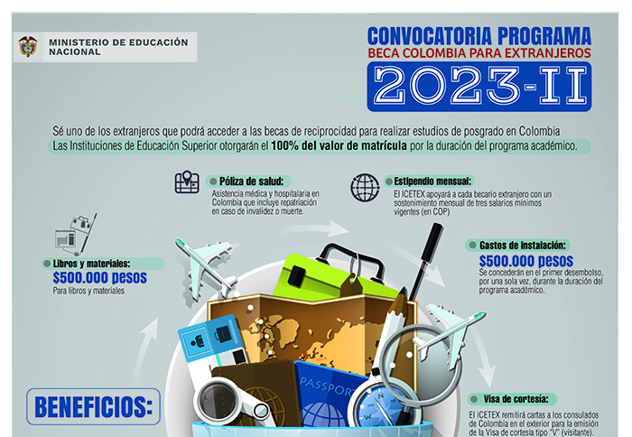 CONVOCATORIA: PROGRAMA BECA COLOMBIA PARA EXTRANJEROS 2023-II