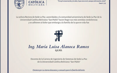 Obituario: Ing. María Luisa Alanoca Ramos Q.E.P.D.