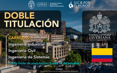 Convocatoria para el programa de doble titulación con la Pontificia Universidad Javeriana