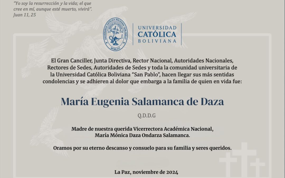 Obituario Maria Eugenia Salamanca de Daza