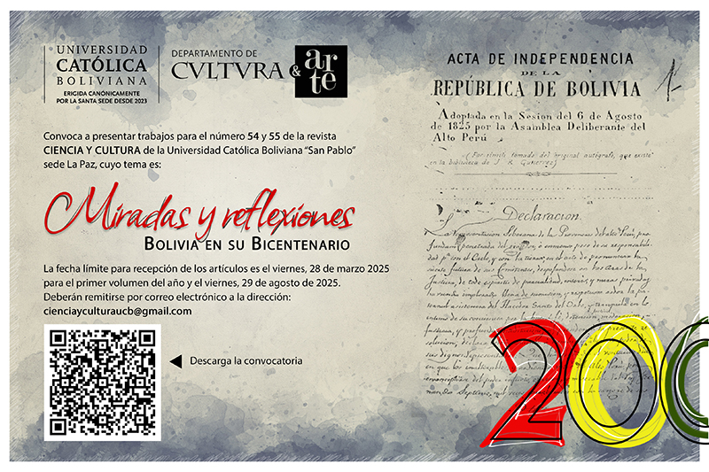 Convocatoria para el número 54 y 55 de la Revista Ciencia y Cultura