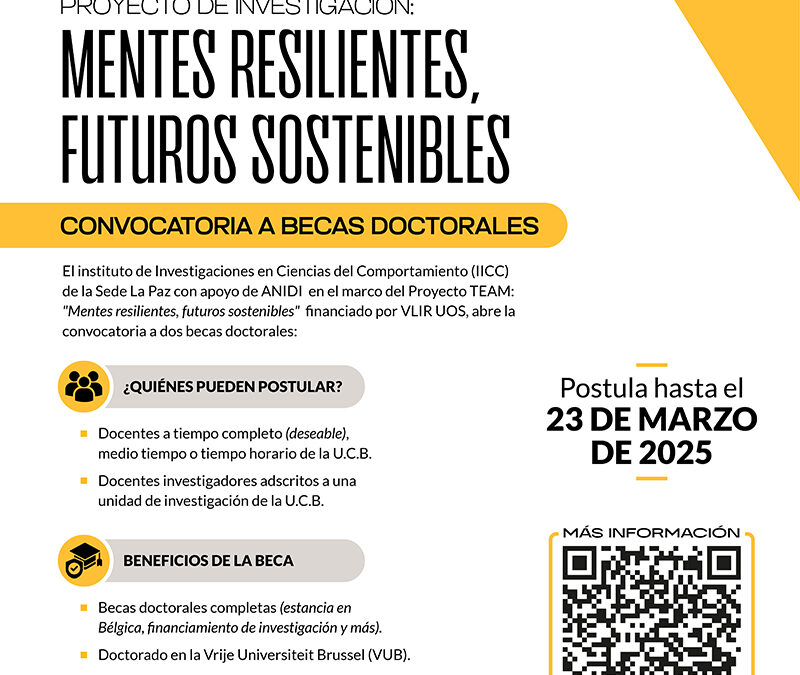 Becas doctorales en el marco del proyecto Mentes resilientes, futuros sostenibles