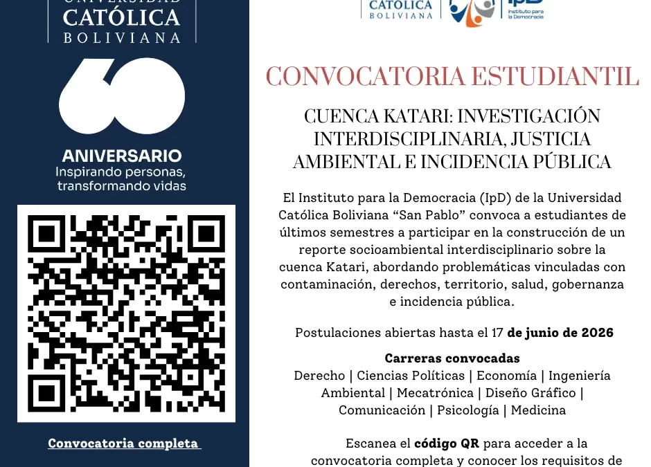 Convocatoria Estudiantil: investigación interdisciplinaria sobre la cuenca Katari