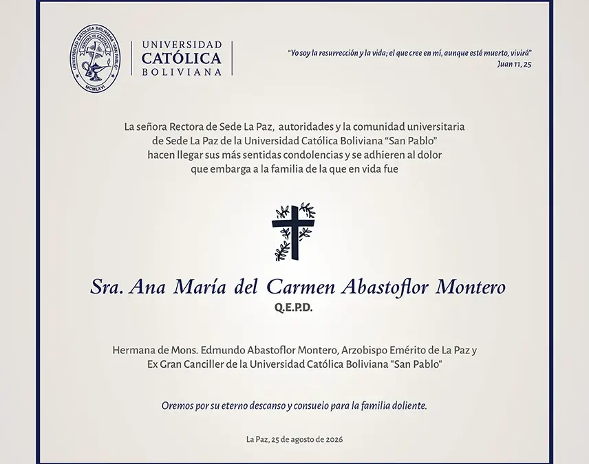 Obituario: Sra. Ana María del Carmen Abastoflor Montero